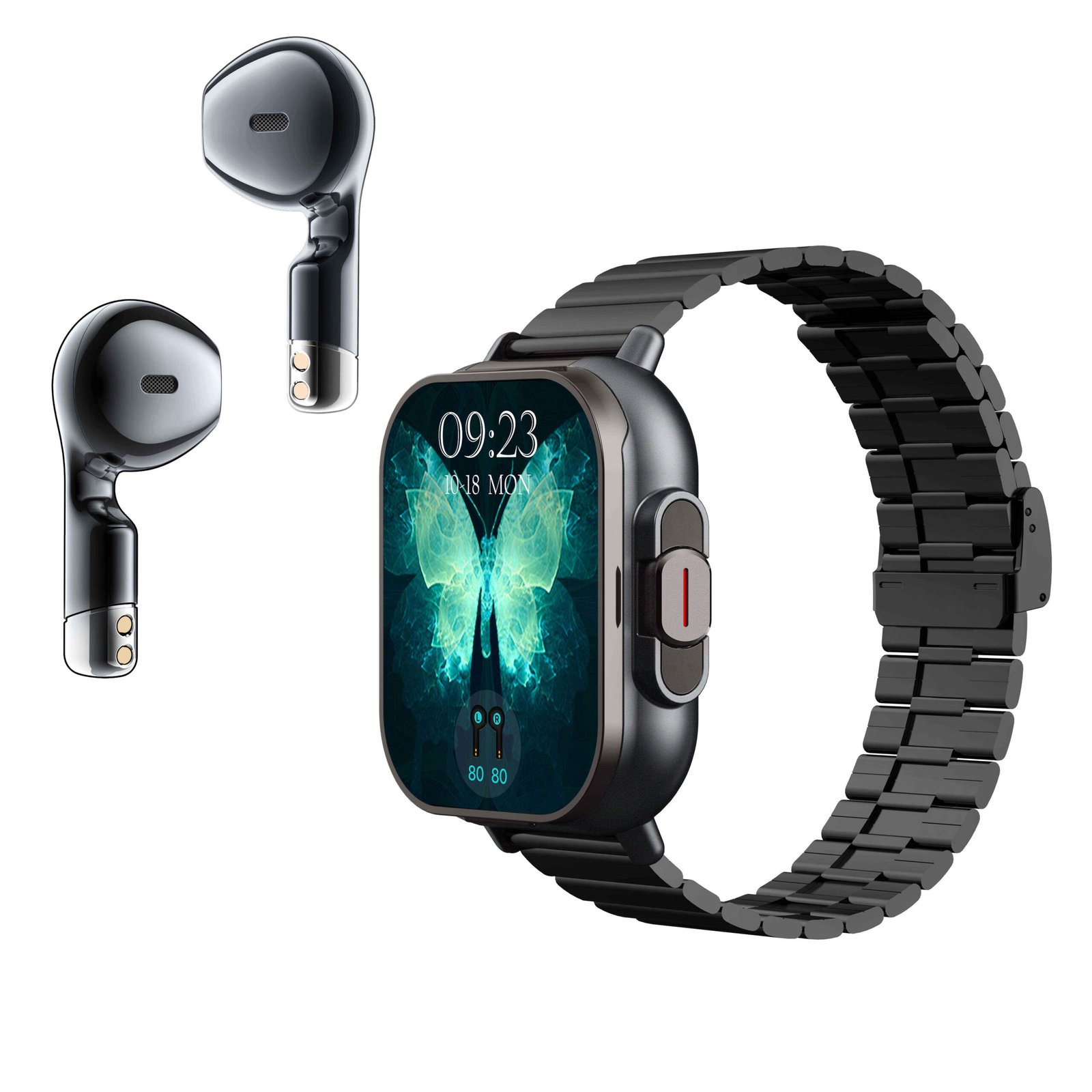 2025 Smart Watch D8E BT Call Music Smart Watch with Earbuds Heart Rate Monitoring Multi-locomotion Games Wearable Devices